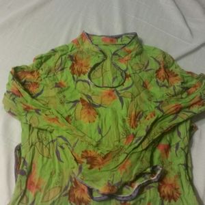 Cute Bright Green Floral Custom Dress